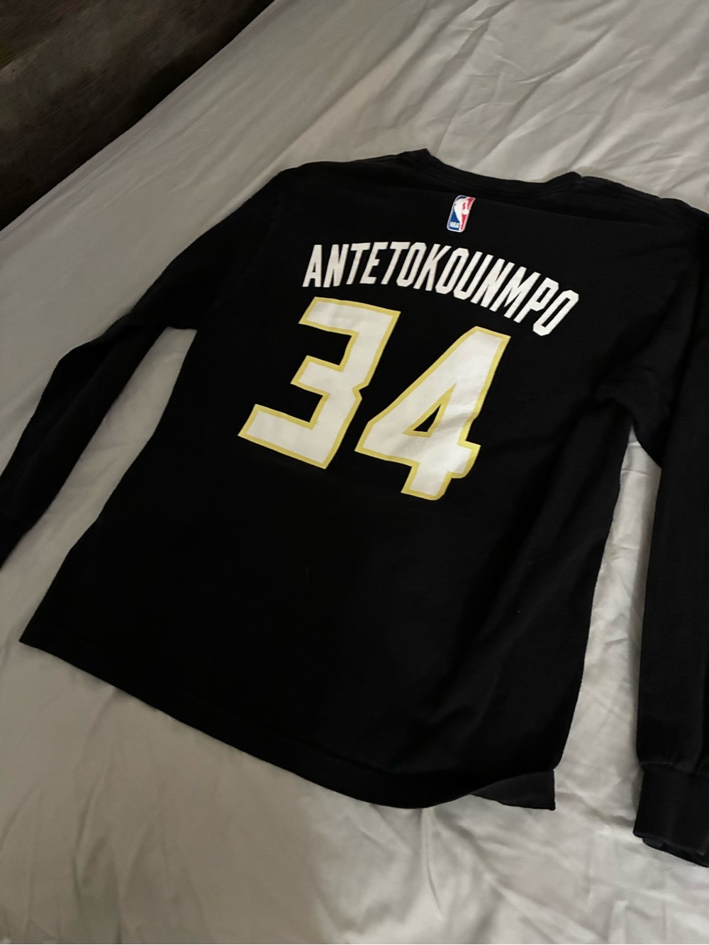 Adidas Milwaukee Bucks Giannis Antetokounmpo #34 Long Sleeve Shirt Size Medium